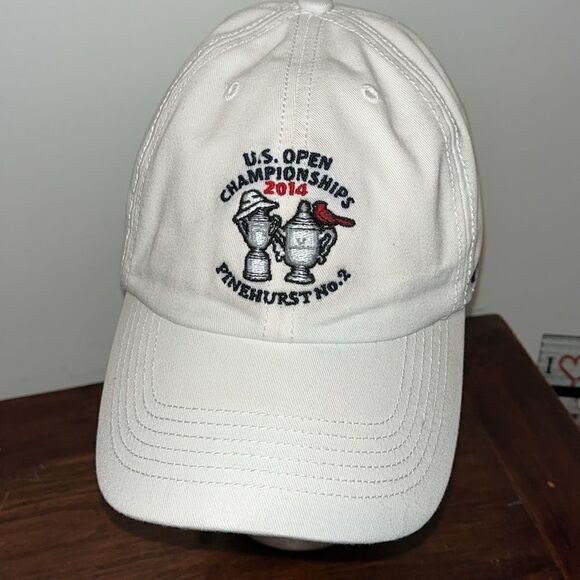2014 US Open Pinehurst Golf Cap USGA rare fitted made from plastic hat white - Picture 1 of 6